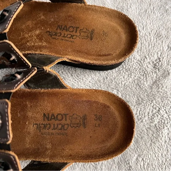 Naot  Michele Rhinestone Jewel Bejeweled Strappy Cork Comfort Sandal Silver Gray - Picture 14 of 15